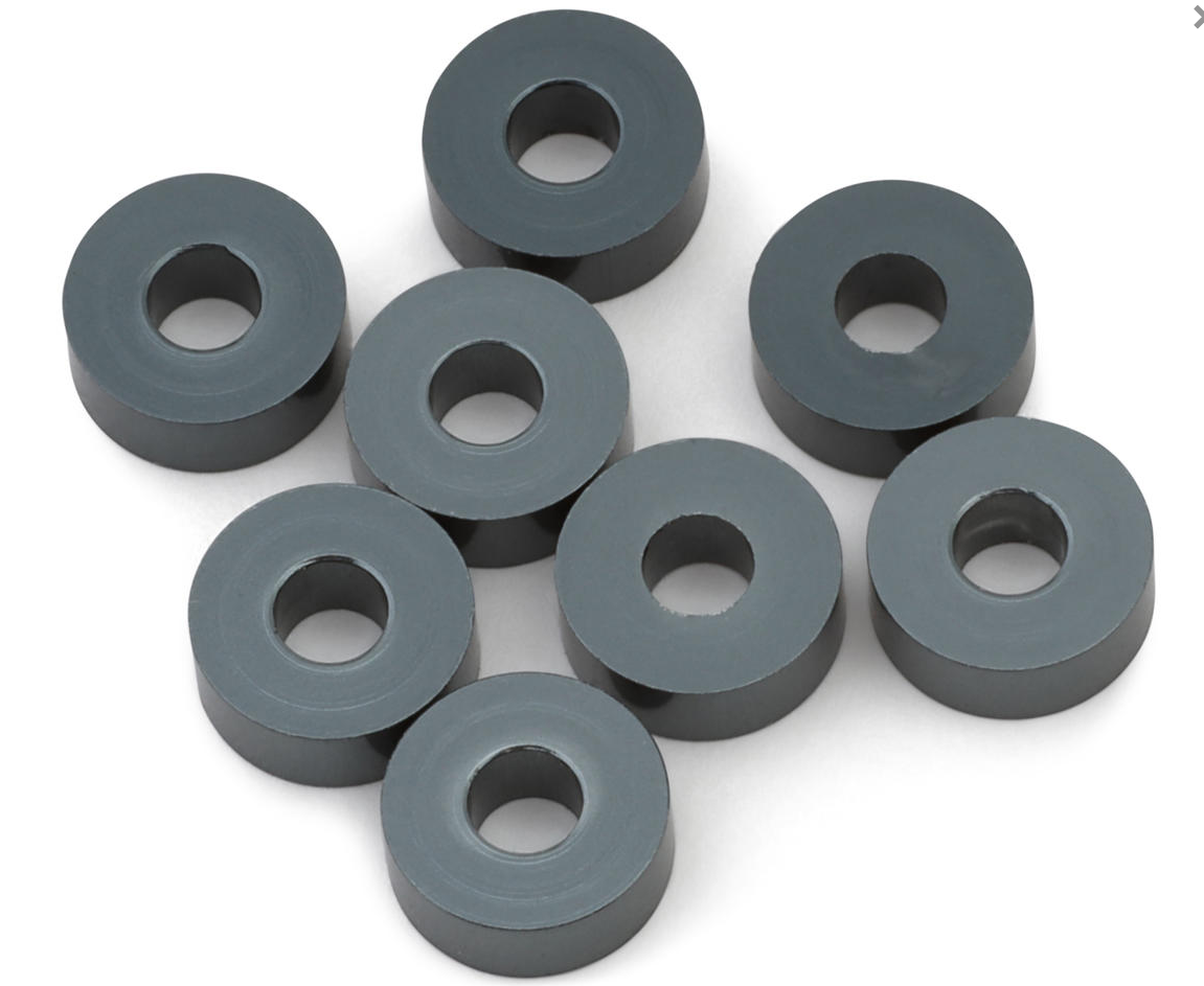 3x8mm Aluminum Roll Center Spacer (Gun Metal) (8)